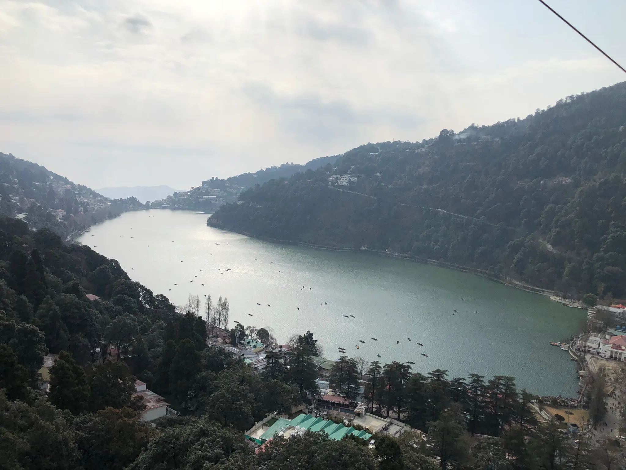 Nainital — View of Nainital lake from Snow View Point